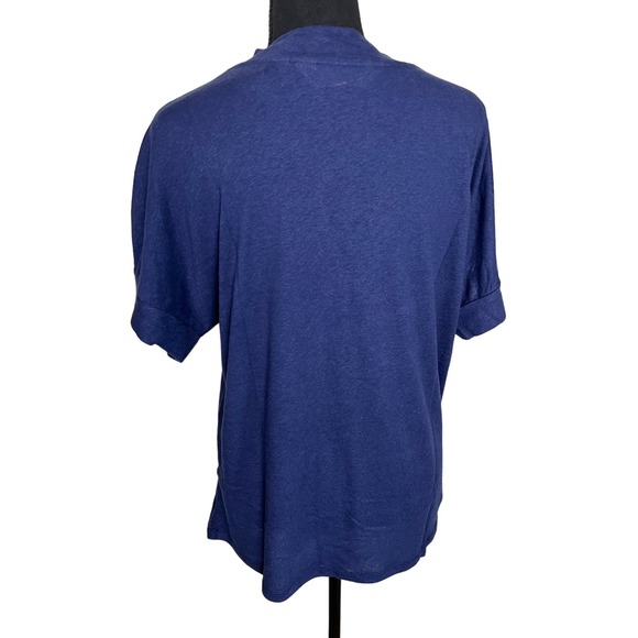 Isaac Mizrahi Live! Bridgehampton Knit Linen Blend V-Neck DARK NAVY NWT SIZE S - Picture 3 of 6